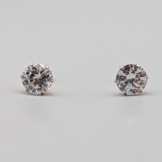 Örhängen i Silver med Vita Stenar S925 1.45g 8mm