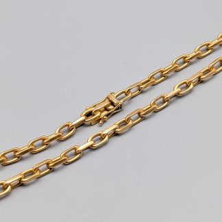 56.5cm Flackslipad Ankarlänk i Guld 18K 50.18g