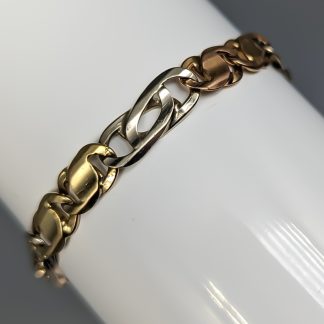 23cm Ankarlänk i trefärgat guld 14K 12.07g