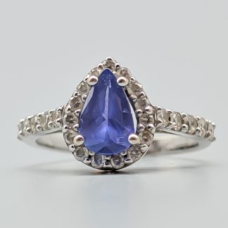 Diamantring i Vitguld med Tanzanit 18K 3.62g 17mm