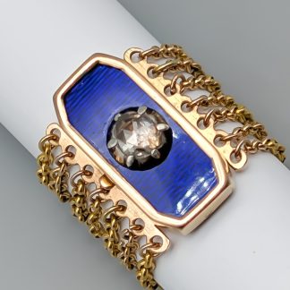 Diamantring i Guld med Emaljerade Detaljer 14K 7.95g 17.5mm