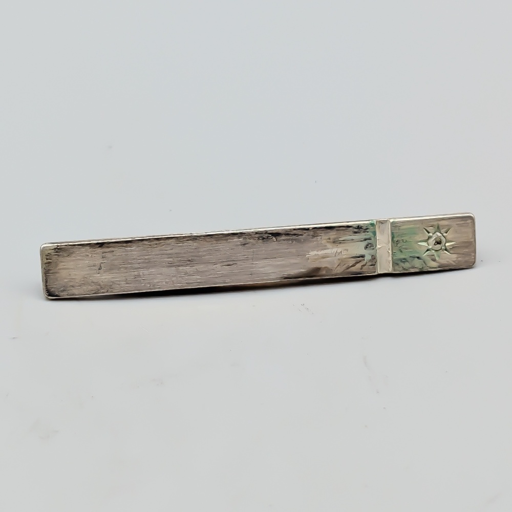 Slipsnål i Silver med Sten S925 7.63g 50mm