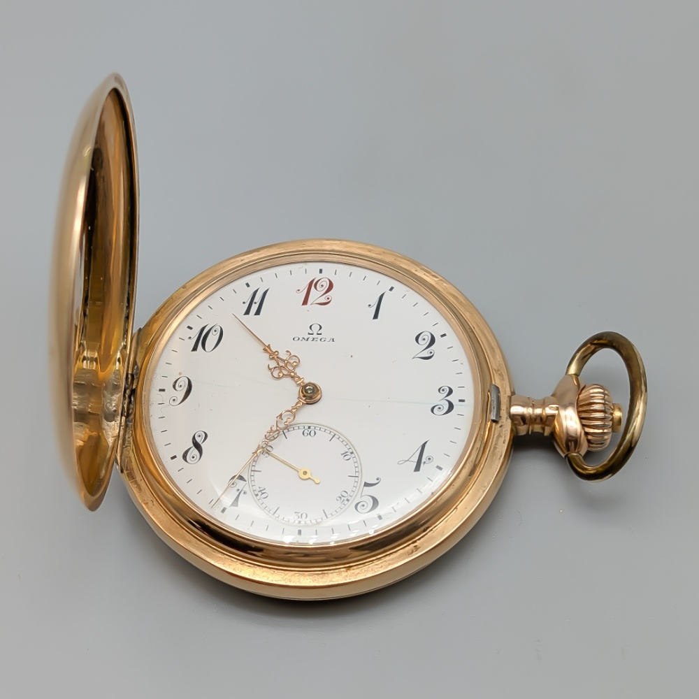 Omega Guldklocka Fickur 14K 101.48g 73cm - Bild 2