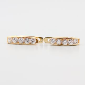 Örhängen i Guld med Vita Stenar-0