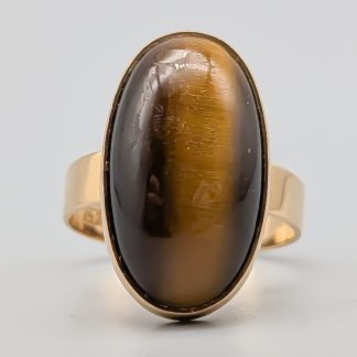 Ring i Guld med Tigeröga 18K 5.21g 16.5mm