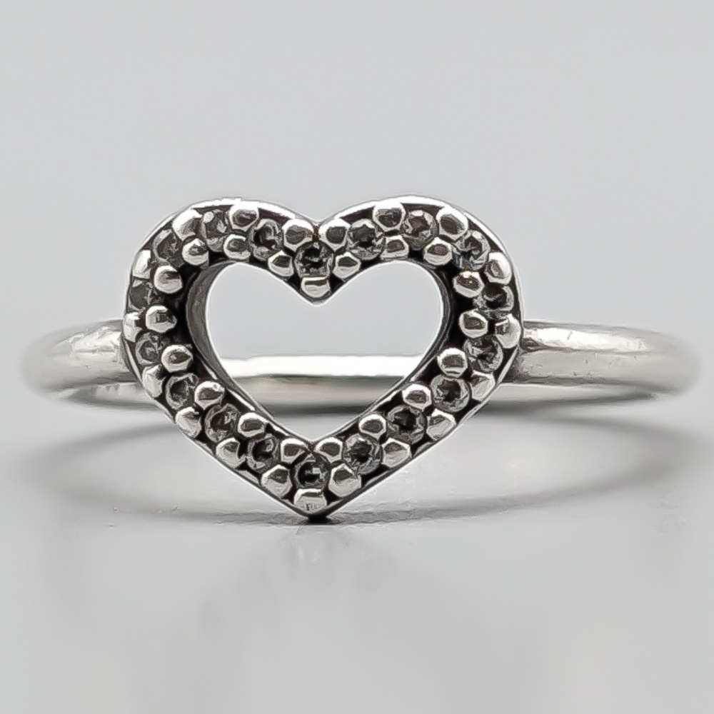 Pandora Ring i Silver med Vita Stenar S925 2.55g 17.5mm