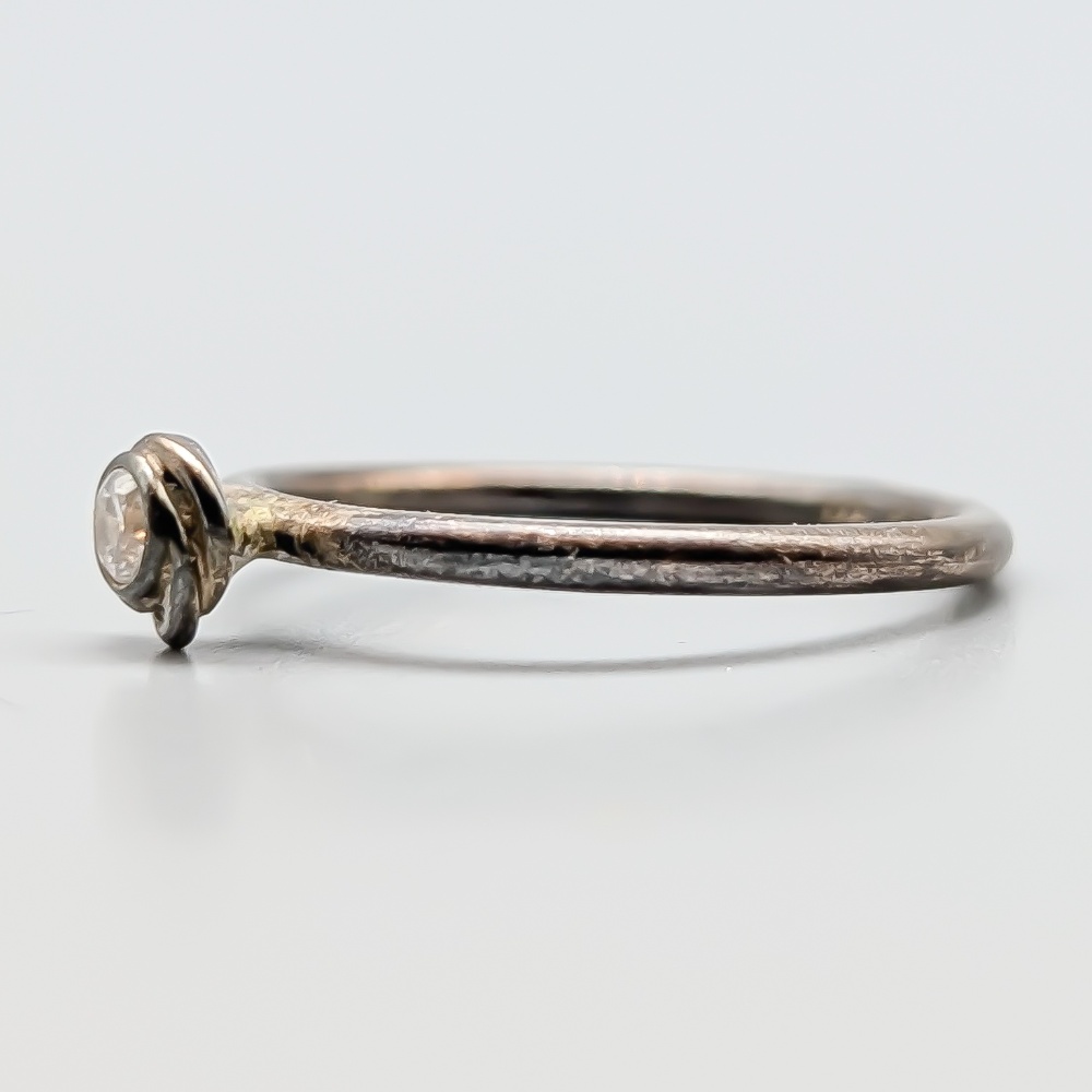 Ring i Silver med Vit Sten S925 1.84g 18.75mm - Bild 2