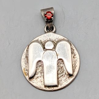 Hänge i Silver med Röd Sten S925 5.61g 23mm