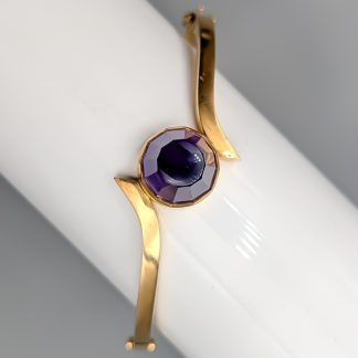 19cm Stelt armband i Guld med Ametist 18K 9.89g