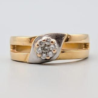 Diamantring i Flerfärgat Guld 18K 7.13g 17.5mm