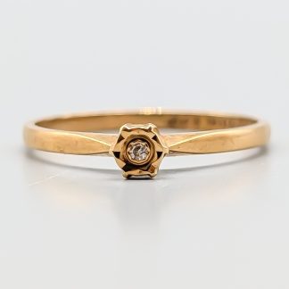 Diamantring i Guld 18K 1.21g 15.75mm