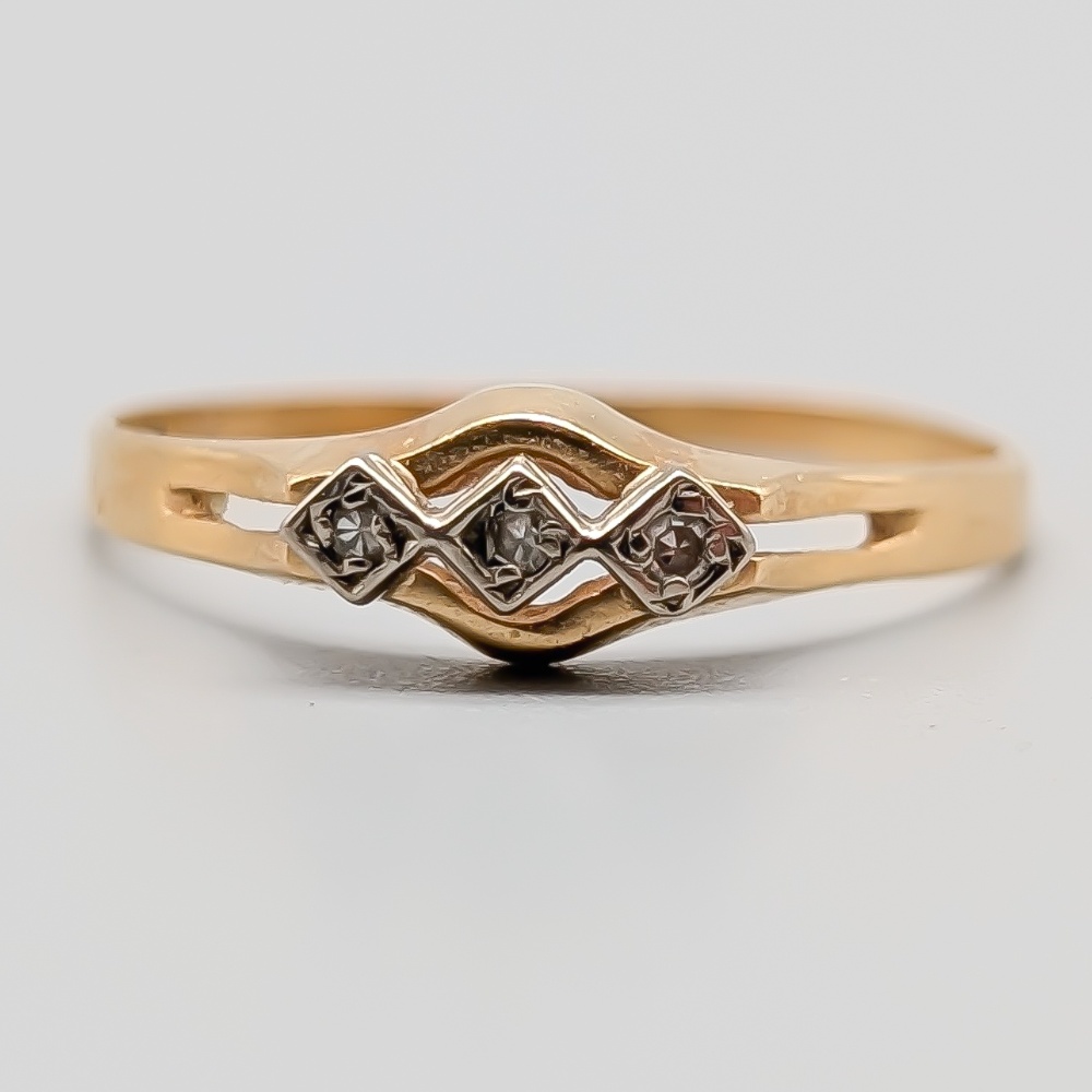 Diamantring i Flerfärgat Guld 18K 1.47g 19.25mm