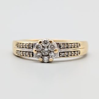 Diamantring i Flerfärgat Guld 18K 3.55g 16.5mm