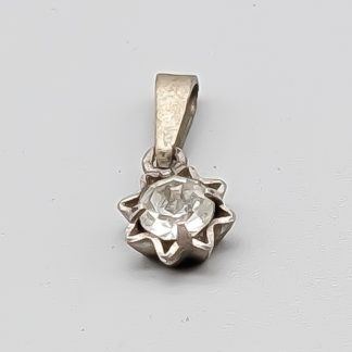 Hänge i Silver med Vit Sten S925 0.73g 8mm