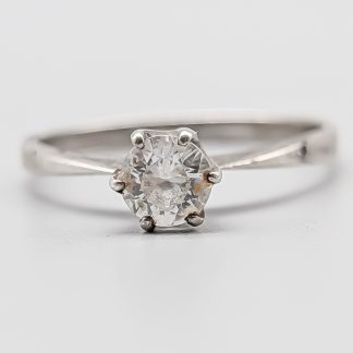 Ring i Silver med Vit Sten S830 1.71g 19mm