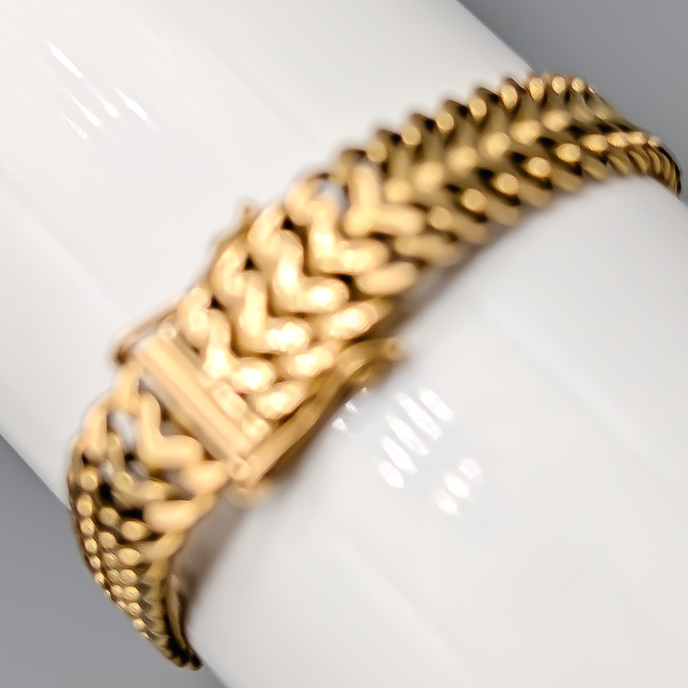 19cm Fiskbenslänk i Guld 18K 20.93g - Bild 2