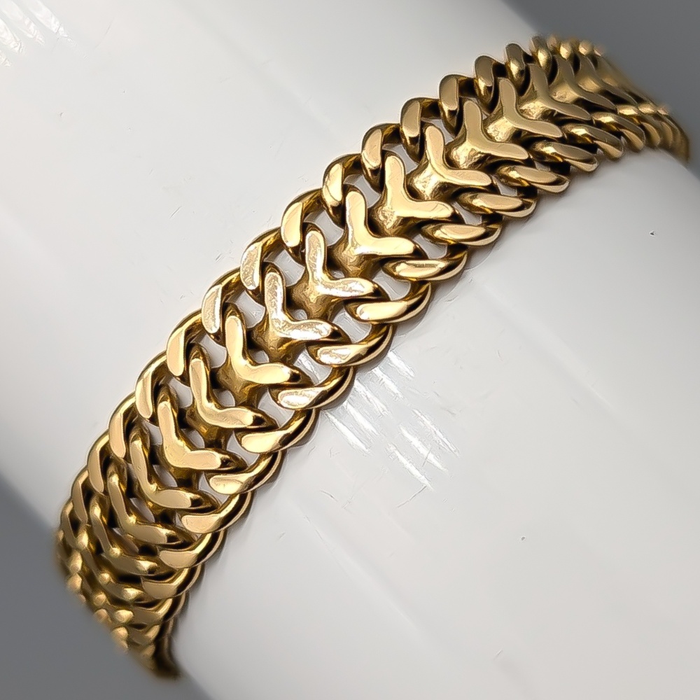 19cm Fiskbenslänk i Guld 18K 20.93g