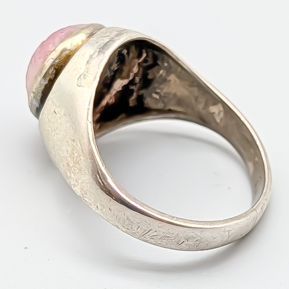 Ring i Silver med Rosa Sten S925 4.41g 16.5mm