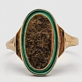 Klackring i Guld med Grön Sten 14K 3.1g 18.25mm