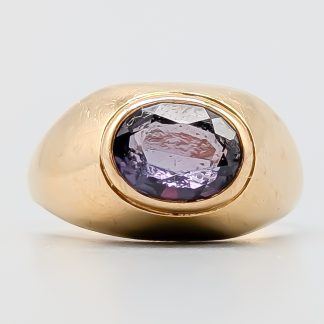 Ring i Guld med Lila Syntetisk Safir-2