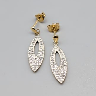 Örhängen i Guld med Strass 18K 1.06g 26mm