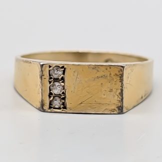 Ring i Förgyllt Silver med Vita Stenar S830 3.27g 19.75mm