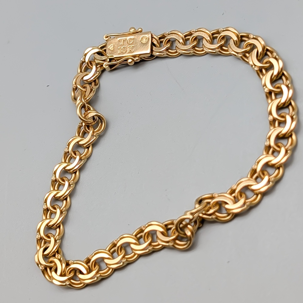 19cm Bismarcklänk i Guld 18K 15.57g - Bild 2