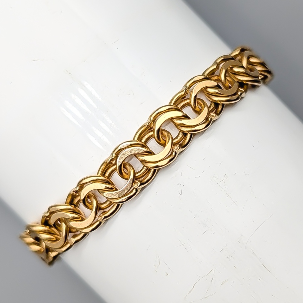 19cm Bismarcklänk i Guld 18K 15.57g
