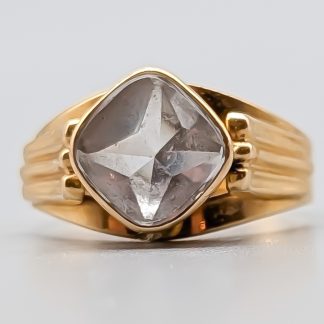 Ring i Guld med Vit Sten 18K 3.1g 17.25mm