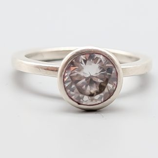 Ring i Silver med Vit Sten S925 3.37g 16.75mm