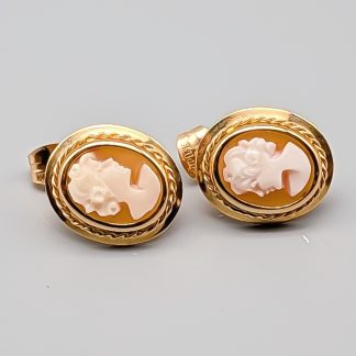 Örhängen i Guld med Kamé 18K 1.77g 13mm