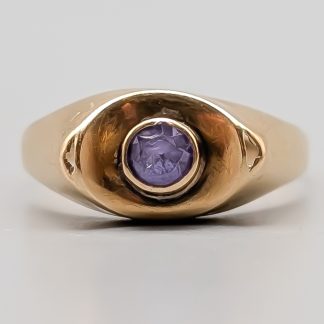 Ring i Guld med Lila Sten 14K 1.87g 18.5mm