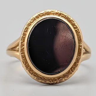 Ring i Guld med Svart Sten 18K 5.69g 19.25mm