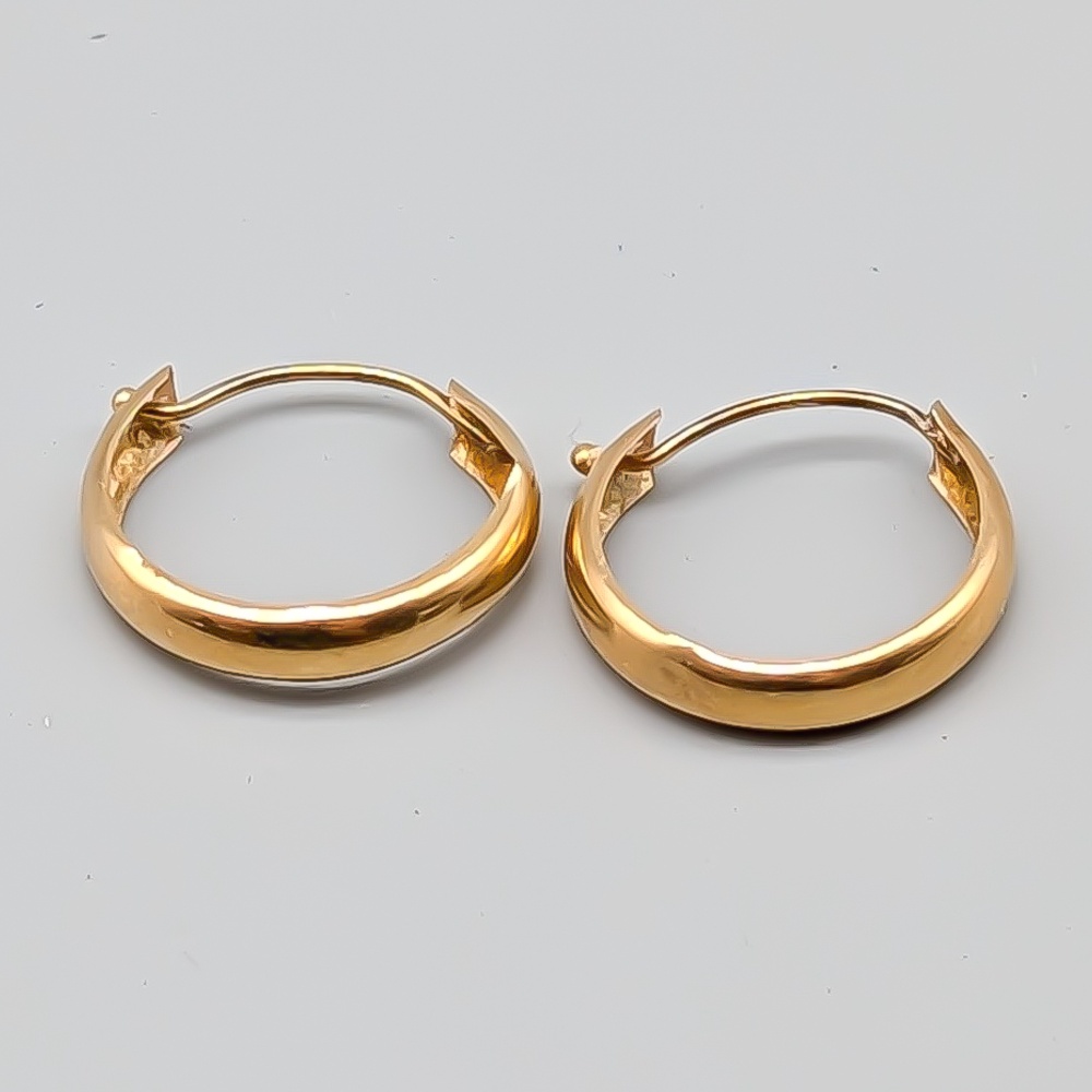 Creoler i Guld 18K 0.65g 13mm - Bild 2