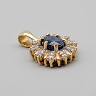 Diamanthänge i Guld med Safir 18K 1.98g 17mm