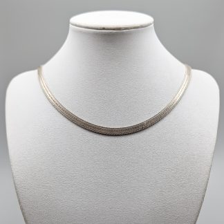 45.5cm Pressad Pansarlänk i Silver S925 16.12g