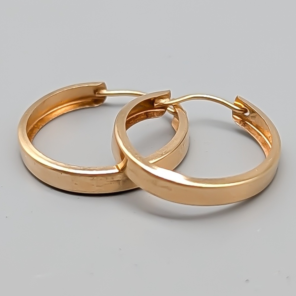 Creoler i Guld 18K 0.82g 16mm - Bild 2