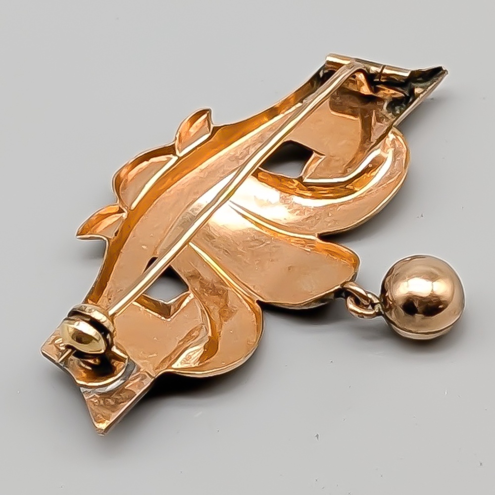 Brosch i Guld med Pärlor 8K 3.13g 45mm - Bild 2