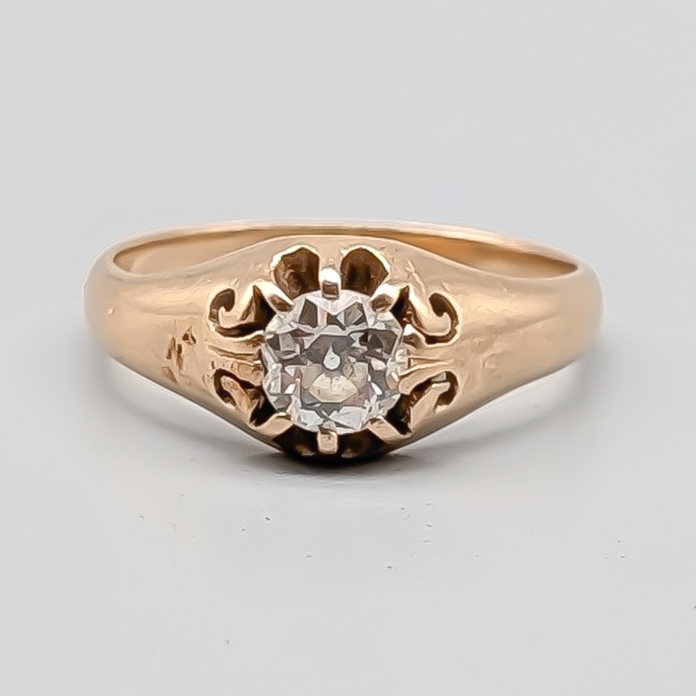 Diamantring i Guld 14K 2.92g 16.25mm
