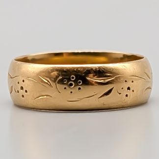 Mönstrad ring i Guld 18K 4.68g 17mm