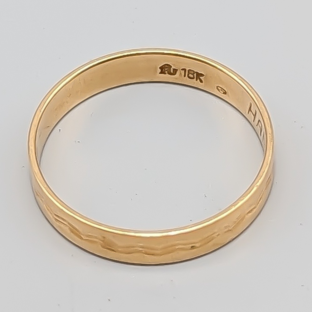 Mönstrad ring i Guld 18K 2.98g 19.75mm - Bild 2