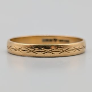Mönstrad ring i Guld 18K 2.61g 20.75mm