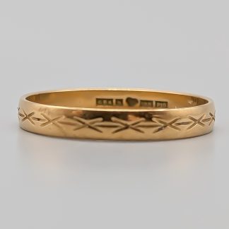 Mönstrad ring i Guld 18K 2.71g 20.75mm