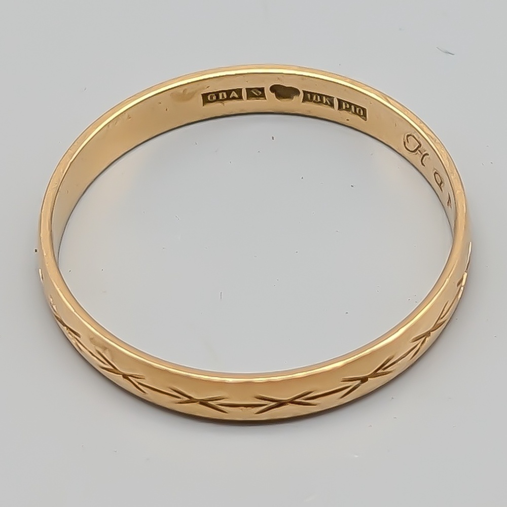 Mönstrad ring i Guld 18K 2.71g 20.75mm - Bild 2