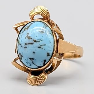 Ring i Guld med Turkos 18K 3.78g 17.5mm