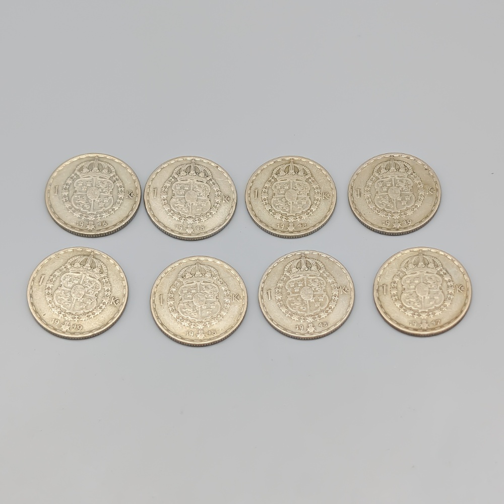 8 st 1 kr Sverige 1942-1950 S400 55.6g 25mm