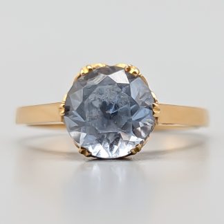Ring i Guld med Blå Sten 18K 3.05g 16.5mm