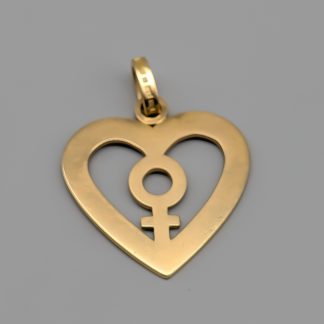Maria Elmqvist Hänge i Guld Hjärta med Venustecken 18K 10.31g 33mm