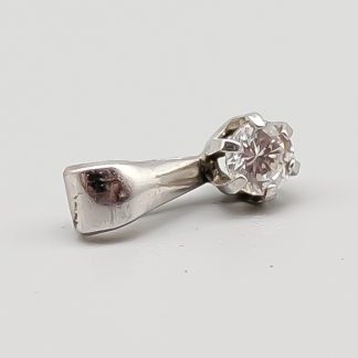 Hänge i Silver med Vita Sten S830 0.24g 9mm