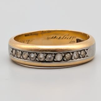 Ring i Flerfärgat Guld med Vita Stenar 18K 4.89g 17.25mm